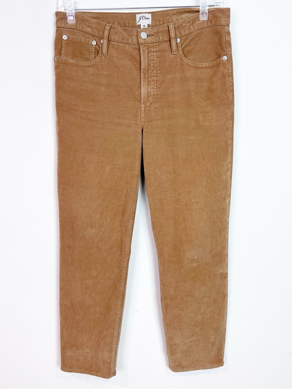 J. CREW BROWN CORDUROY VINTAGE SLIM STRAIGHT LEG PANTS WOMENS SZ 30